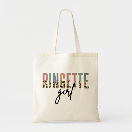 Ringette Girl Cheetah Print | Ringette speler Tote Bag (Voorkant)