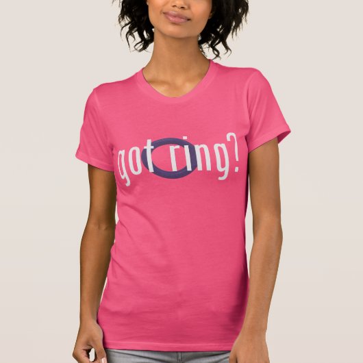 Ringette "Heb je Ring?" Donkere T-shirt voor vrouw (Voorkant)