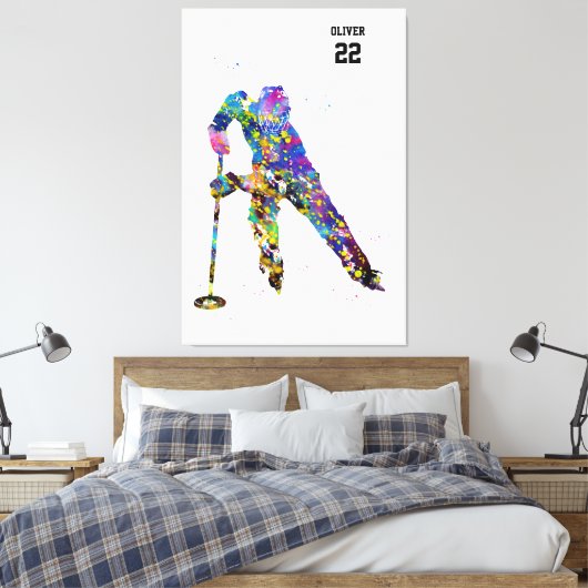 Ringette Player Canvas Afdruk (Insitu (Slaapkamer))