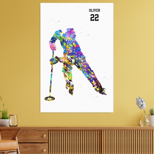 Ringette Player Canvas Afdruk (Insitu (Woonkamer))