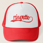 Ringette rode kromme Baseball Hat Trucker Pet (Voorkant)
