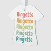 Ringette rugtouwer Ringette Player aangepast Ornament (voorkant)