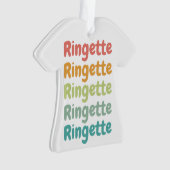Ringette rugtouwer Ringette Player aangepast Ornament (voorkant)