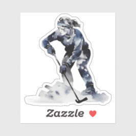 Ringette Schaatsen Schoonheid in Zwart en Blauw Wa Sticker