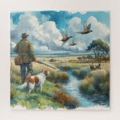 Ringhals Pheasant Waterverf Hunters Legpuzzel (Verticaal)