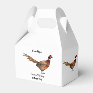 Ringhalsfazant vogel cartoon illustratie bedankdoosjes