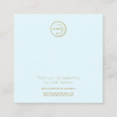 Ringhouder Beeldscherm Licht blauw Logo toevoegen Vierkante Visitekaartje (Achterkant)