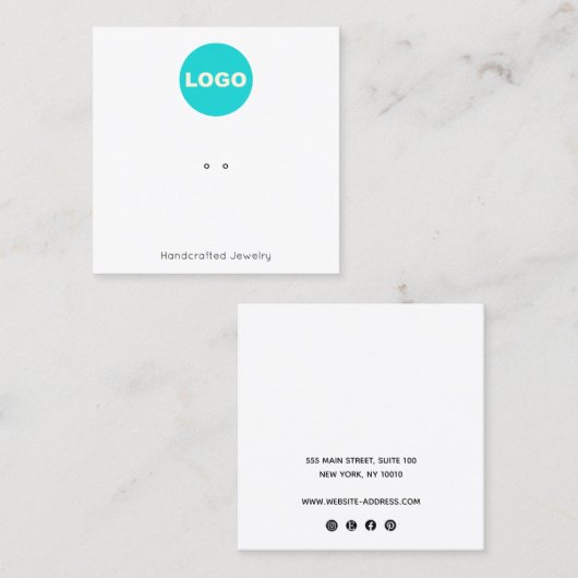 Ringhouder Logo vierkant beeldscherm toevoegen Vie Vierkante Visitekaartje (Voorkant / Achterkant)