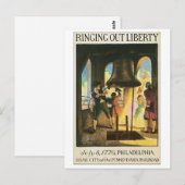 Ringing Out Liberty, 8 juli 1776 Philadelphia Briefkaart (Voorkant / Achterkant)