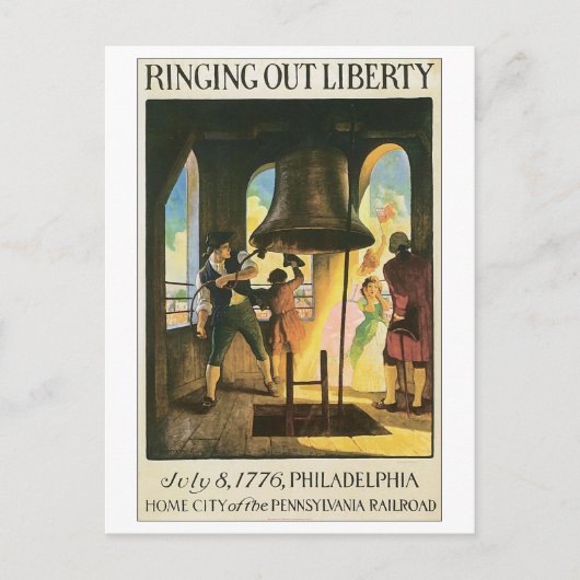 Ringing Out Liberty, 8 juli 1776 Philadelphia Briefkaart (Voorkant)