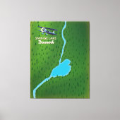 Ringkaart voor kleinere meren Denemarken Canvas Afdruk (Voorkant)