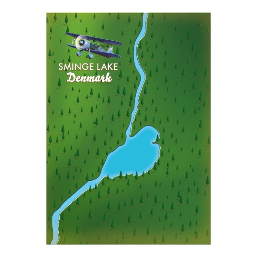 Ringkaart voor kleinere meren Denemarken Foto Afdruk (Voorkant)