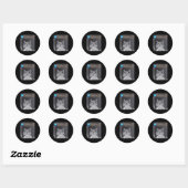 Ringkat met bewegingsmeme ronde sticker (Vel)