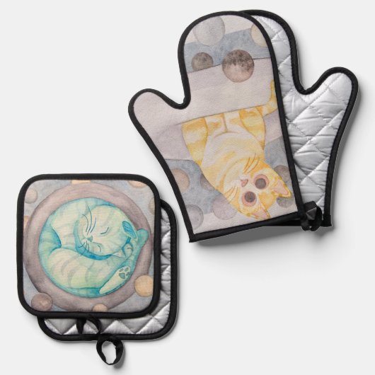 Ringkatten Ovenwant & Pannenlap Set (Voorkant / Achterkant)