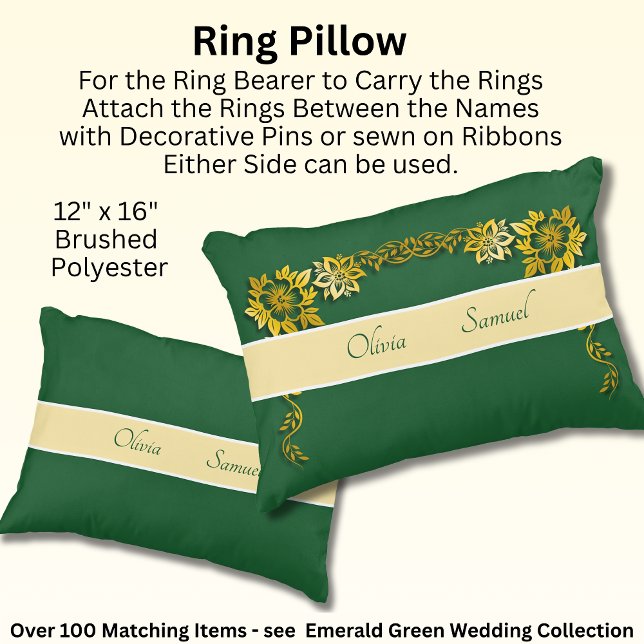 Ringkussen met bruid- en bruidegomnamen accent kussen (Creator heeft geüpload)