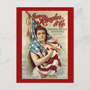 Ringler en Co Lager Beers Vintage Americana Briefkaart