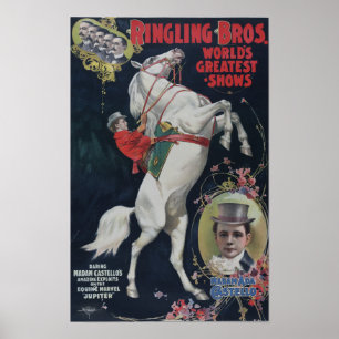 Ringling Bros Circus kleurrijke vintage poster