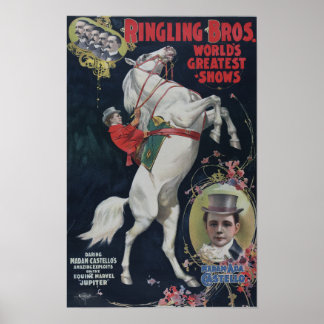 Ringling Bros Circus kleurrijke vintage poster