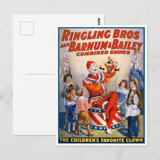 Ringling Bros en Barnum en Bailey Circus Poster Briefkaart (Voorkant / Achterkant)