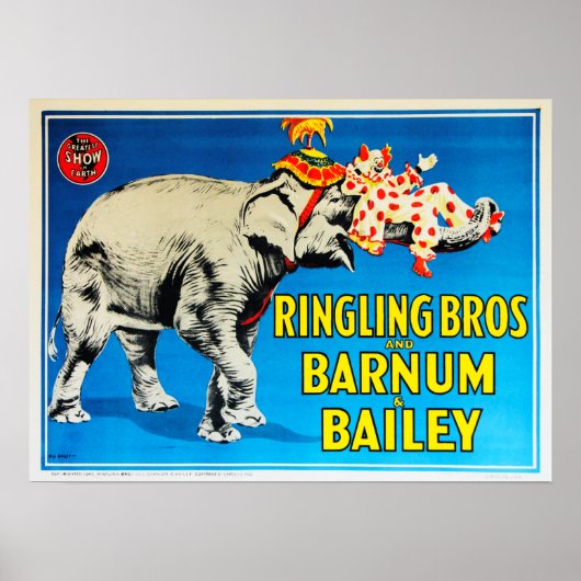 Ringling Bros Greatest Show on Earth Circus Advert Poster (Voorkant)