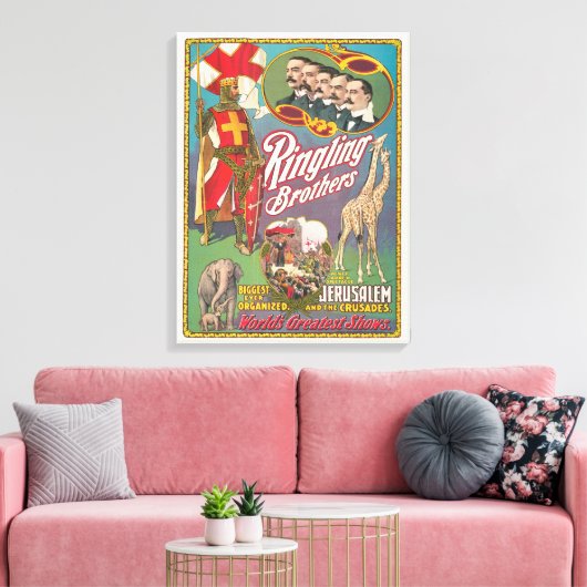  Ringling Brothers Circus Poster Canvas Afdruk (Insitu (Woonkamer))