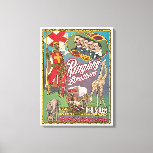 Ringling Brothers Circus Poster Canvas Afdruk (Voorkant)