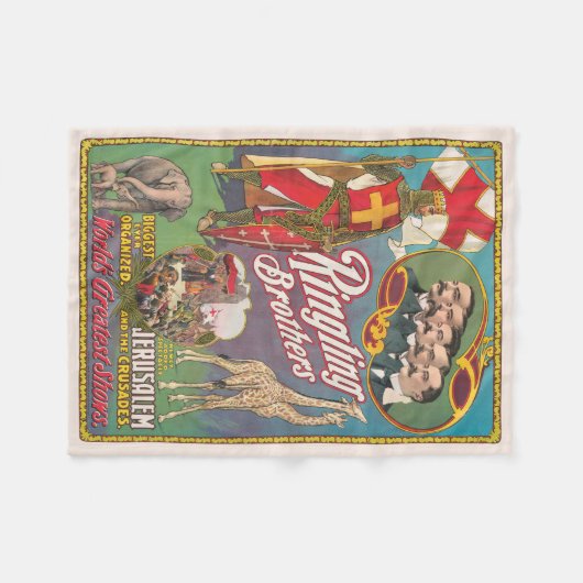  Ringling Brothers Circus Poster Fleece Deken (Voorkant (Horizontaal))