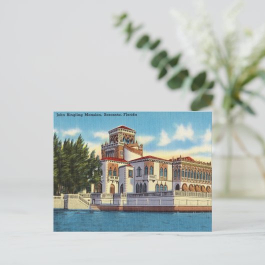 Ringling Mansion, Sarasota, Florida Briefkaart (Staand voorkant)