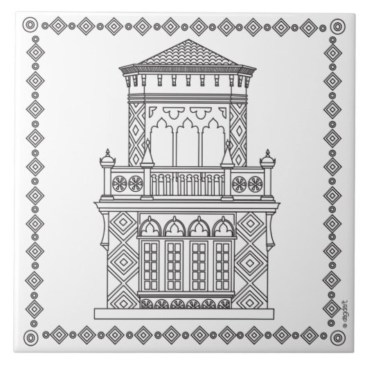 RinglingMuseum  Ca'd'Zan Toren Tegeltje (Voorkant)