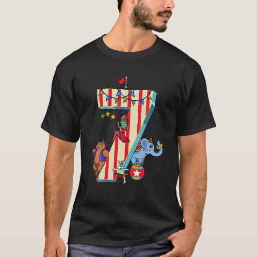 Ringmaster Kinder 7e Verjaardag Carnaval Circus Th T-shirt (Voorkant)
