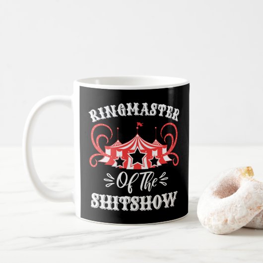 Ringmeester van de Shitshow, Circus Lovers Gifts Koffiemok (Met donut)