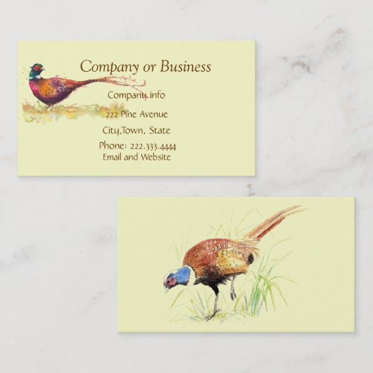Ringnecked fazant Bird Wildlife Natuur Aangepast Visitekaartje (Voorkant / Achterkant)