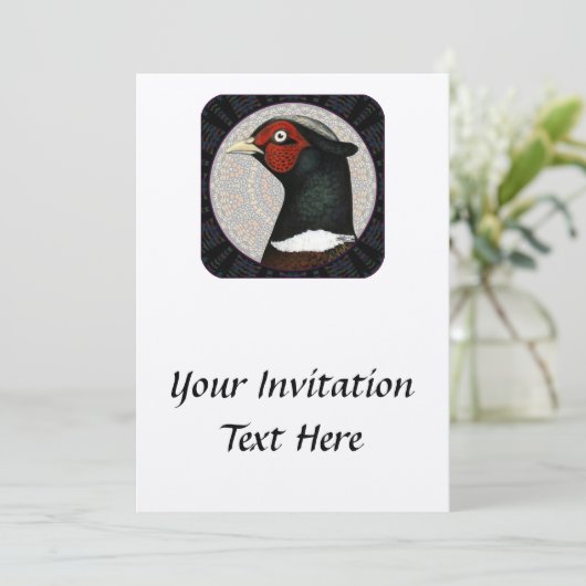 Ringnek Fasant Cirkel Kaart (Staand voorkant)