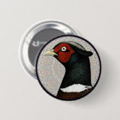 Ringnek Fasant Cirkel Ronde Button 5,7 Cm (Voorkant /achterkant)