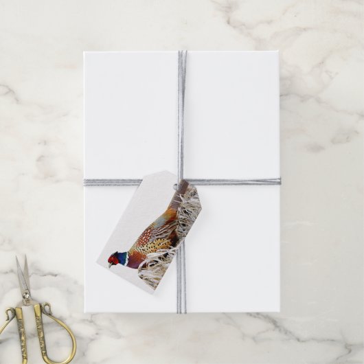 Ringnek fazant foto geschenk Label Cadeaulabel (Met Touw)