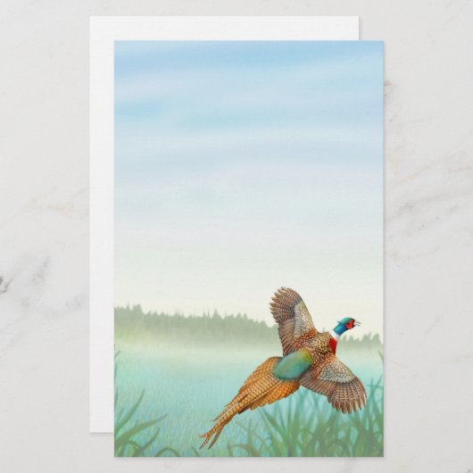 Ringnek fazant in Reeds Stationery Briefpapier (Voorkant / Achterkant)