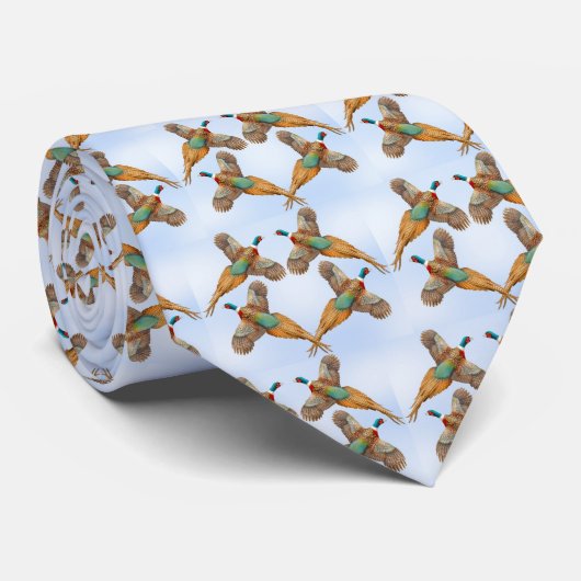 Ringnek-fazanten in het Stropdas Sky (Opgerold)
