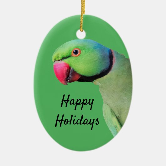 Ringnek Parrot Feestdagen Ornament (Voorkant)