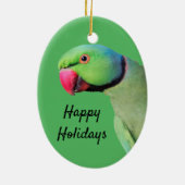 Ringnek Parrot Feestdagen Ornament (Achterkant)