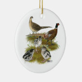 Ringnek Pheasant Family Keramisch Ornament (Rechts)