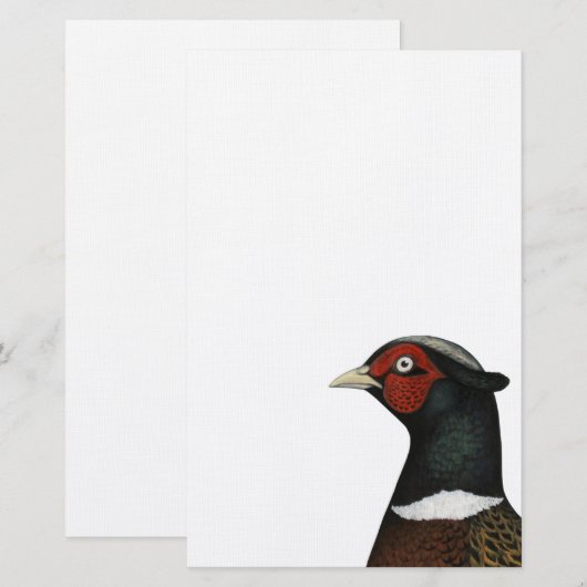 Ringnek Pheasant Head Briefpapier (Voorkant / Achterkant)