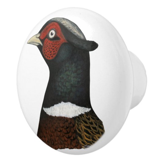 Ringnek Pheasant Head Keramische Knop (Rechts)