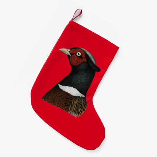 Ringnek Pheasant Head Kleine Kerstsok (Voorkant (Hangend))
