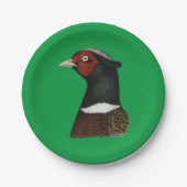 Ringnek Pheasant Head Papieren Bordje (Voorkant)
