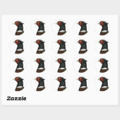 Ringnek Pheasant Head Ronde Sticker (Vel)