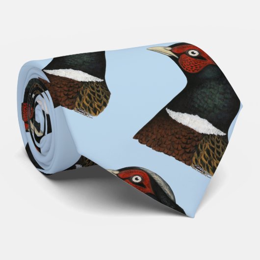Ringnek Pheasant Head Stropdas (Opgerold)