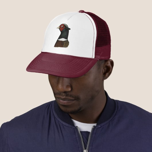 Ringnek Pheasant Head Trucker Pet (In situ)