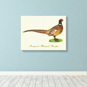Ringnek Pheasant Rooster Canvas Afdruk (Insitu (Houten vloer))