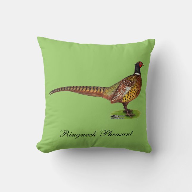 Ringnek Pheasant Rooster Kussen (Voorkant)
