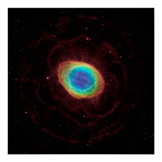 Ringnevel of NGC 6720 Ware Vorm Perfect Poster (Voorkant)